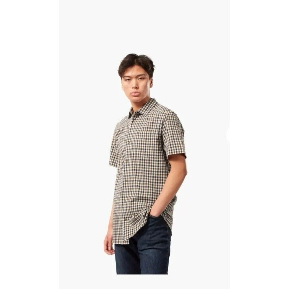 CRAGHOPPERS Men's Nour Short Sleeved Check Shirt | Parka Green Check Size Large